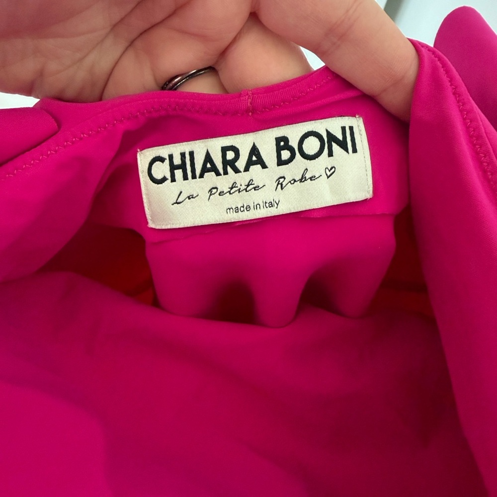 Chiara Boni Magenta Pink Off The Shoulder Ruffle Dress - Picture 3 of 4